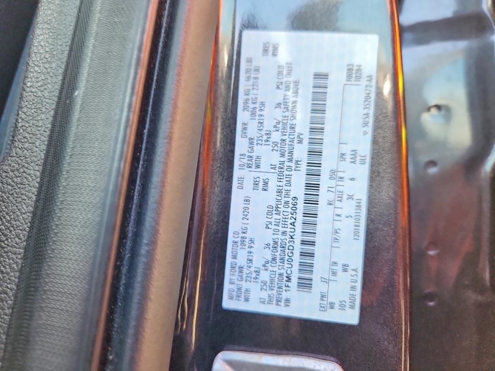 RIGHT FRONT SPINDLE KNUCKLE OEM 13-19 FORD ESCAPE