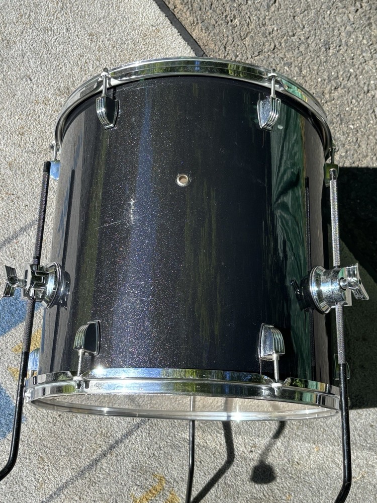 LUDWIG Transparent Black Sparkle 16” Floor TOM Drum