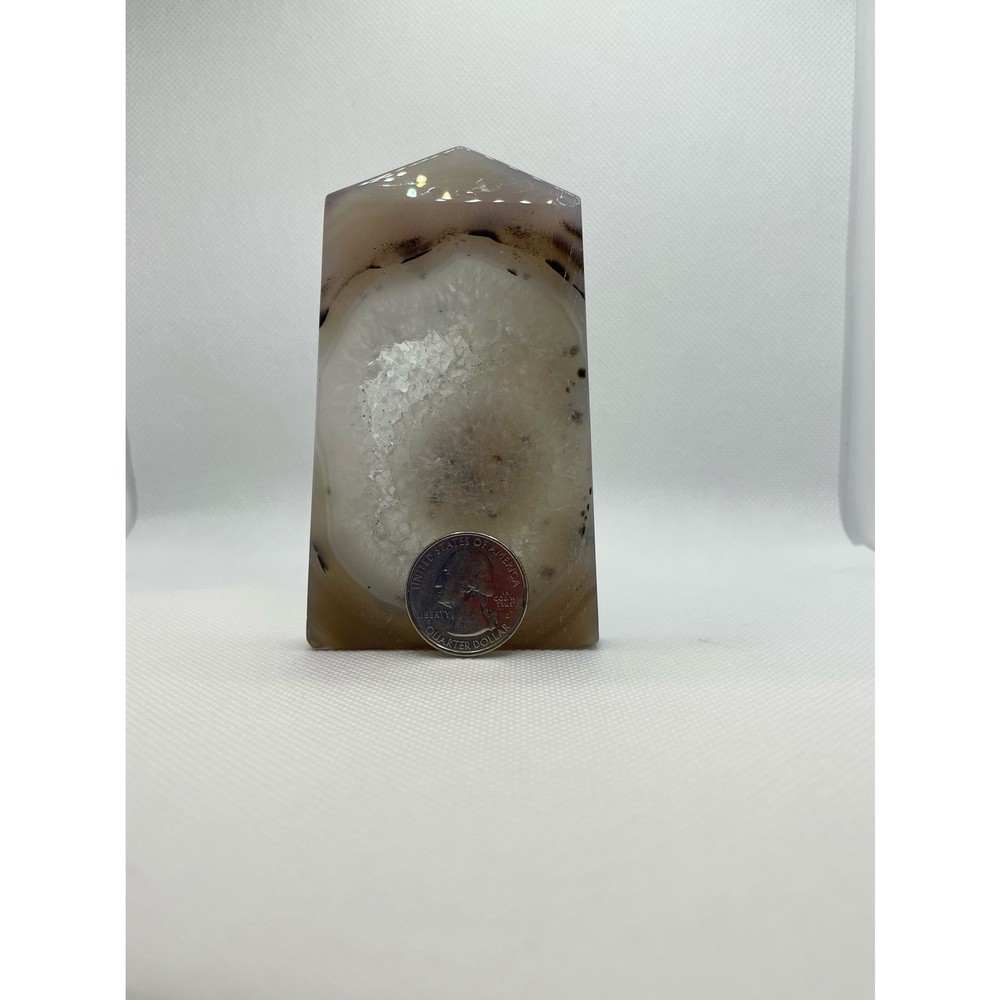 Druzy Agate Tower Slab Crystal Obelisk Geode #1