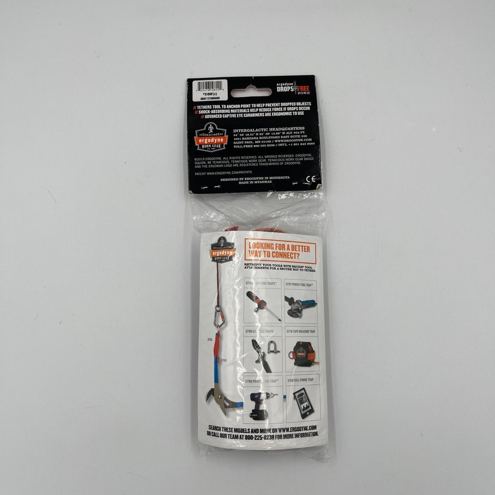 Ergodyne 3100F Lanyard for Tools w/ Self-Locking Carabiner & Loop; End 10lbs Cap