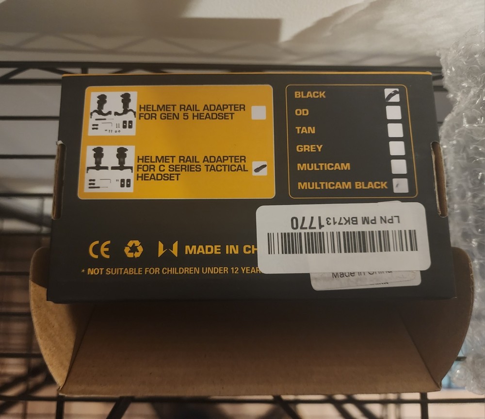 Tactical Helmet Rail Headset Adapter Black