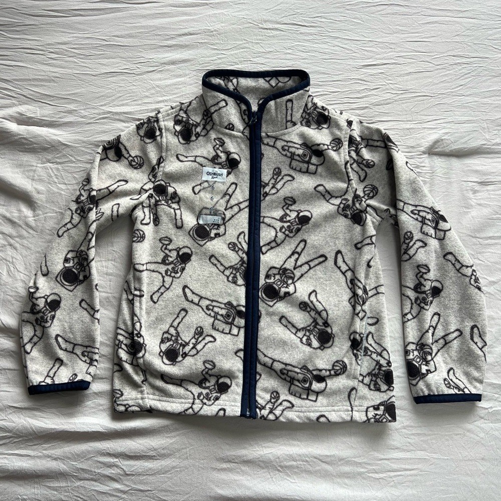 OshKosh B'gosh White and Black Patterned Jacket Size 6