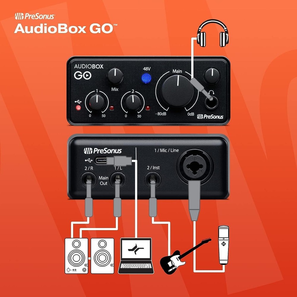 PreSonus AudioBox GO Compact 2x2 Bus-Powered USB Audio Interface