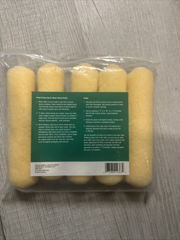 6 in. x 3/8 High-Density Polyester Knit Mini Paint Roller (5-Pack)