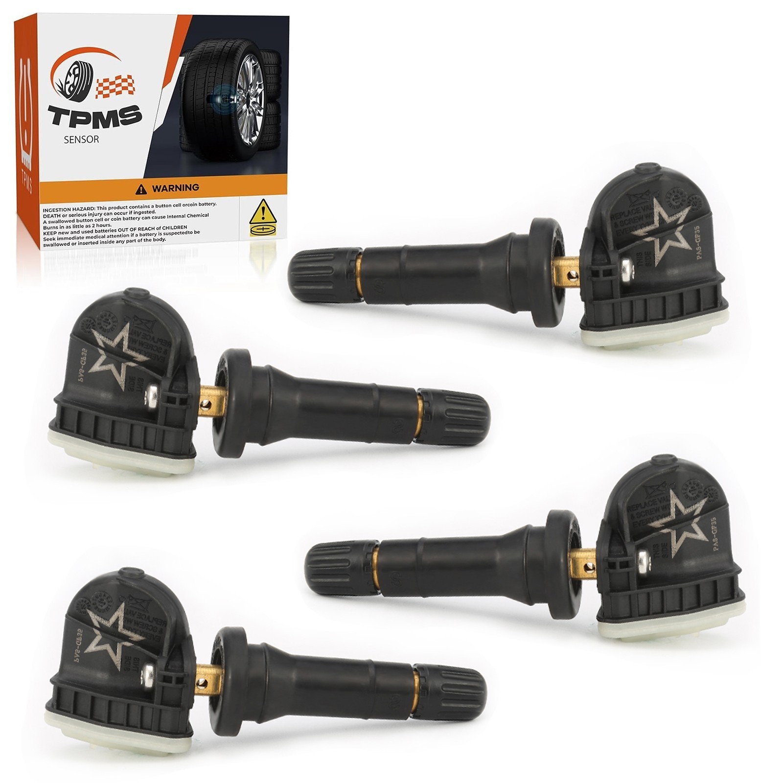 4Pcs TPMS Sensor 315Mhz Tire Pressure Monitoring Sensor Replacement For Chevy