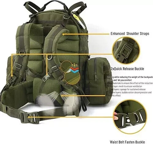 Upgraded MOLLE Medium Rucksack Backpack Internal Frame OD Pack