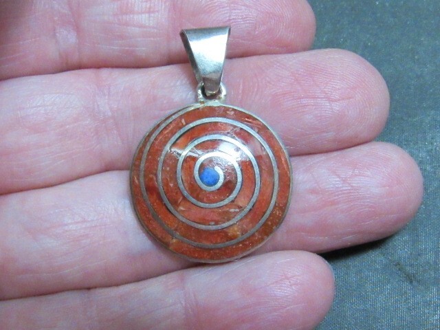 southwestern lapis sterling pendant