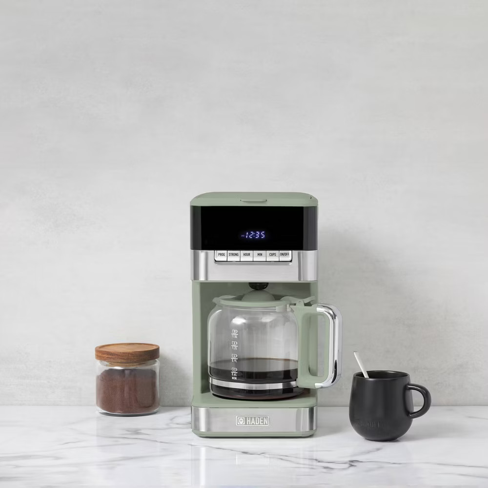 HADEN 12c Quintessential Digital Drip Coffee Maker Cedar and Chrome