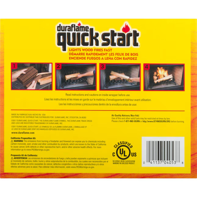 Duraflame Quick Start 1.125 lb Firestarter Break-Apart Indoor Outdoor (40-Pack)