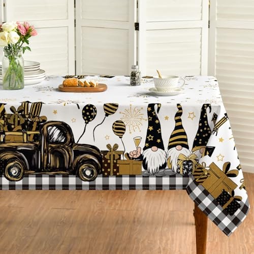 Newyear Tablecloth 60×120 Inch Rectangular 60" x 120" (Rectangular) Yellow