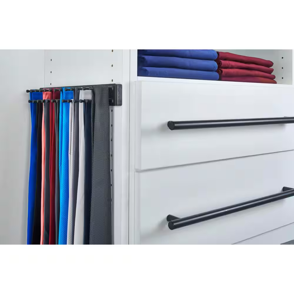 Sliding Tie Rack for Custom Closet Systems