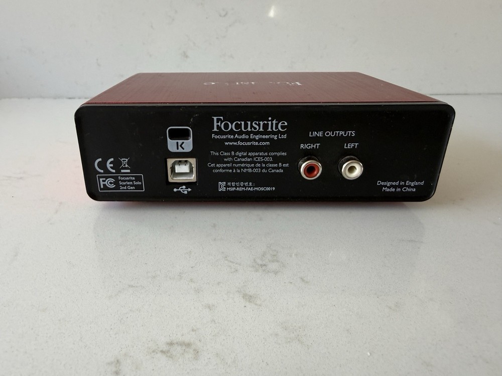 Focusrite Scarlett Solo 2nd Generation USB Audio Interface - UNTESTED - ‘AS-IS’