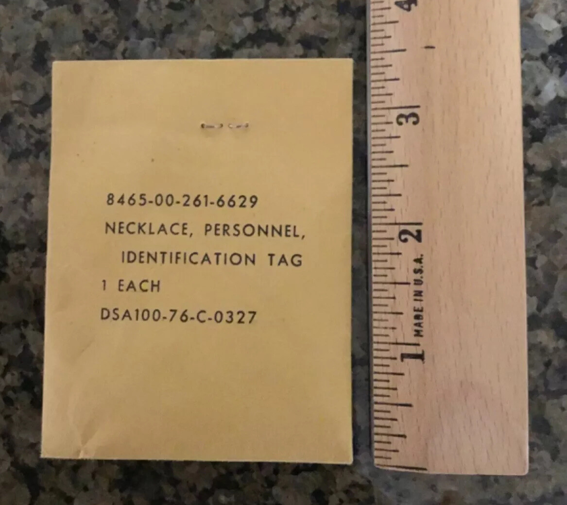USGI Necklace Personnel Identification Tag Dog Tags Army Air Force Navy USMC NEW