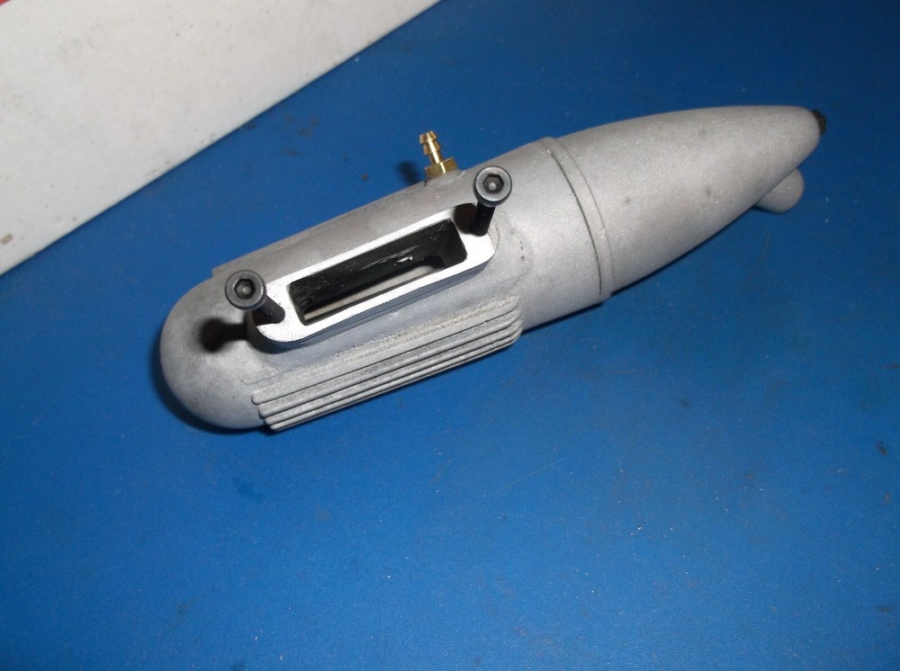 GOOD MODEL AIRPLANE ENGINE MUFFLER ALL GOOD (WITH MOUNTING SCREWS)