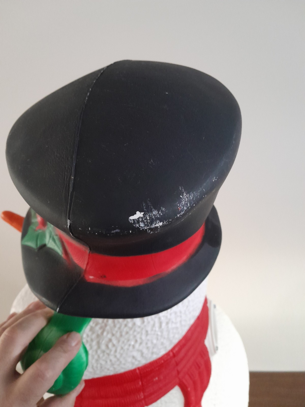 Vintage 2000 TPI Christmas Lighted Snowman with Sled Blow Mold 40" Tall READ
