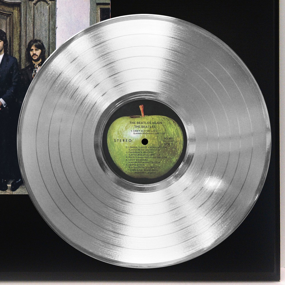 Beatles - Again Silver LP Record Plaque Display