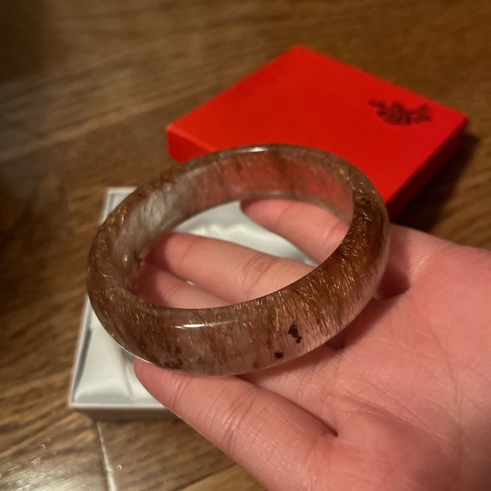 Natural Bronze Rutilated Quartz Bangle