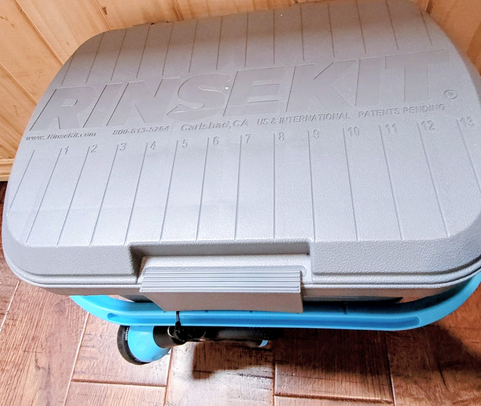 Rinsekit Plus Pressurized 2 Gallon Outdoor Portable Shower Beach RV Camping