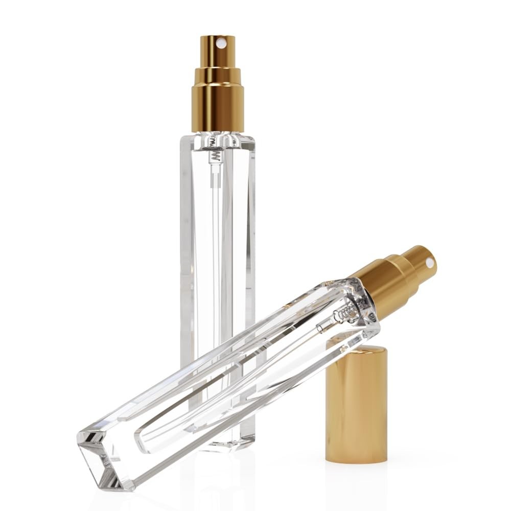 2-Pack 10ml Empty Perfume Atomizers – Refillable Spray Bottles with Pipette
