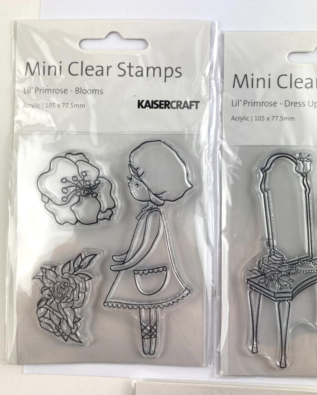 Kaisercraft Lil' Primrose (LOT OF 5) Mini Clear Stamps