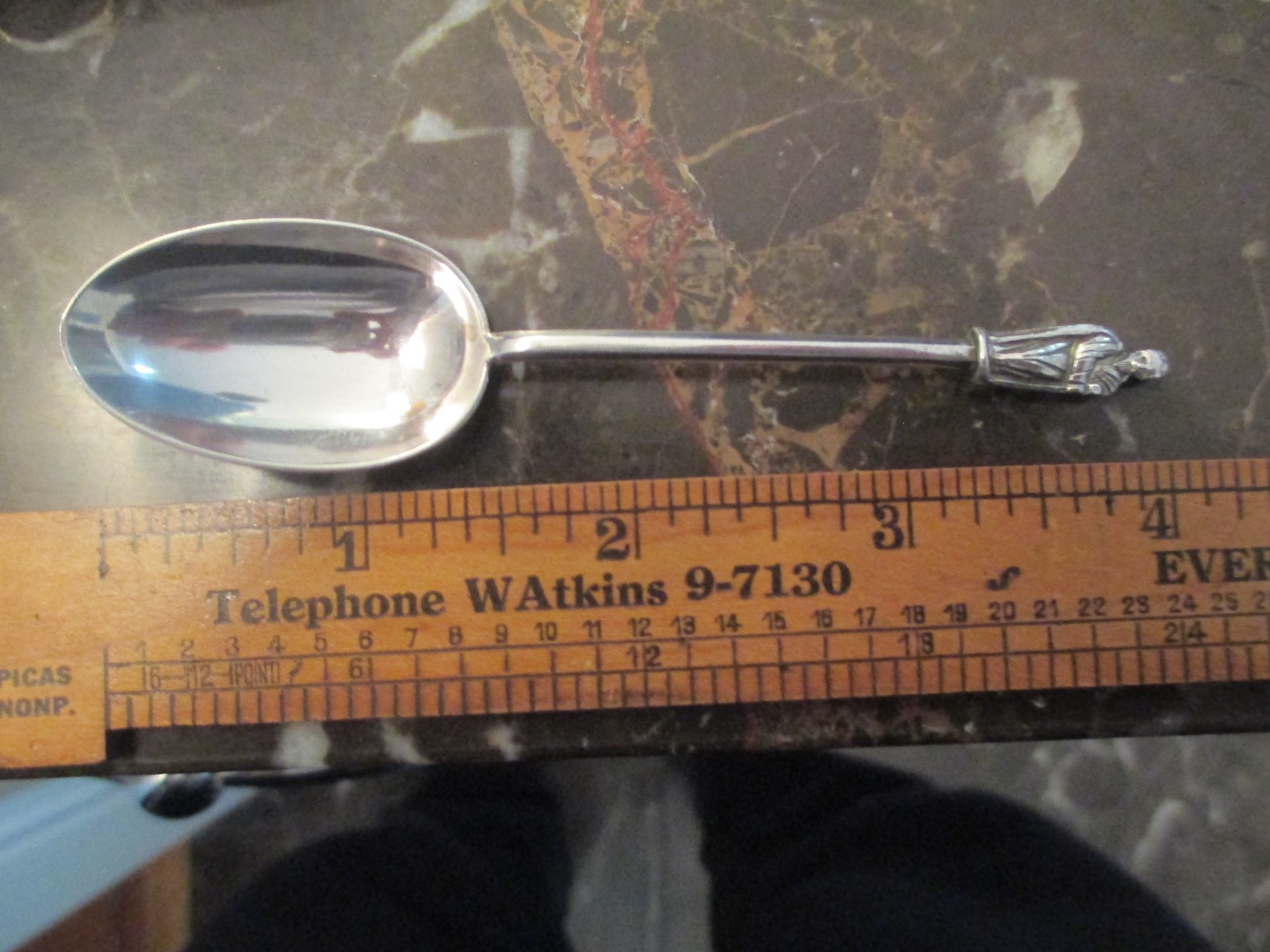 1885 Edward Hutton London Sterling Silver Apostle Spoon 4" demitasse