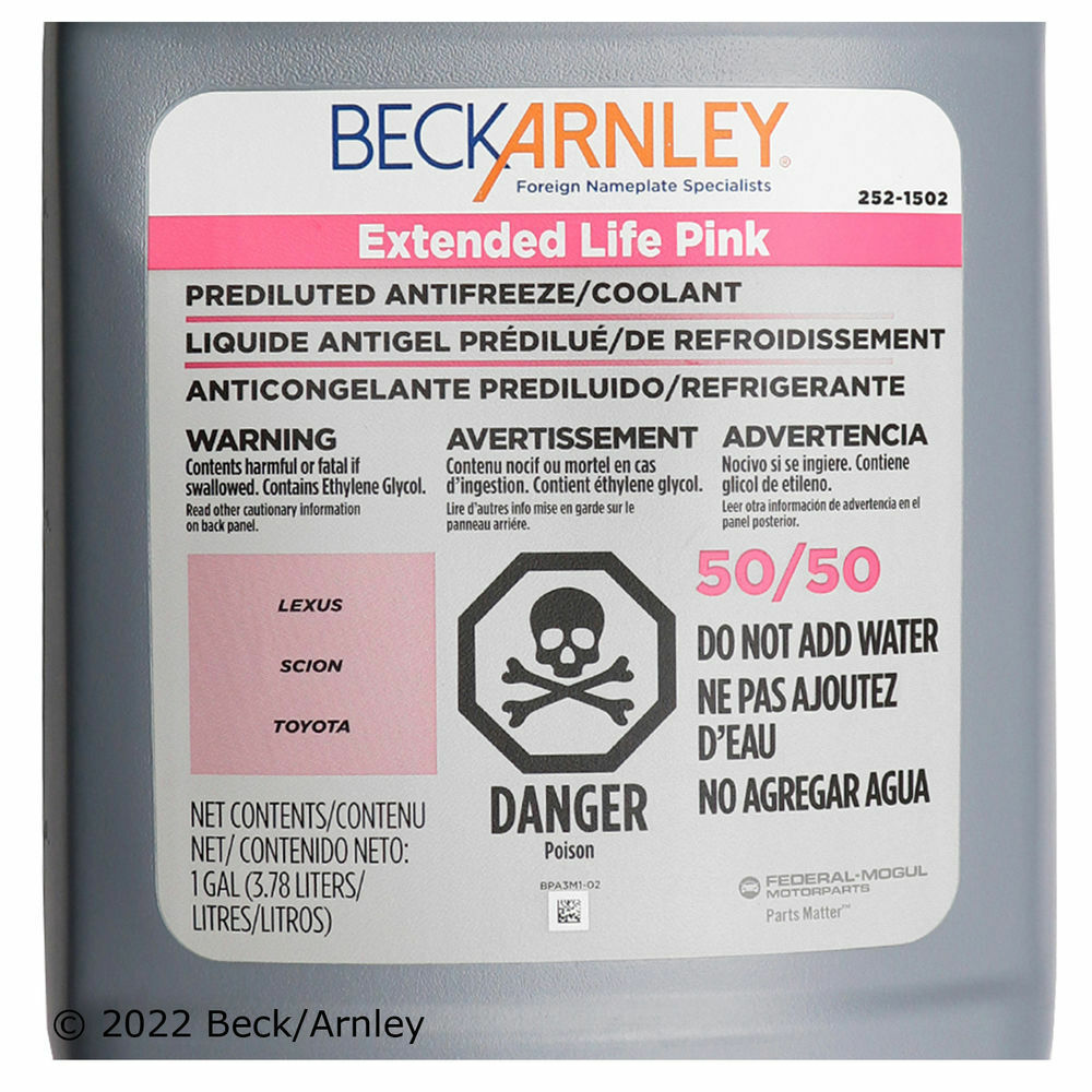 Engine Coolant / Antifreeze Beck/Arnley 252-1502