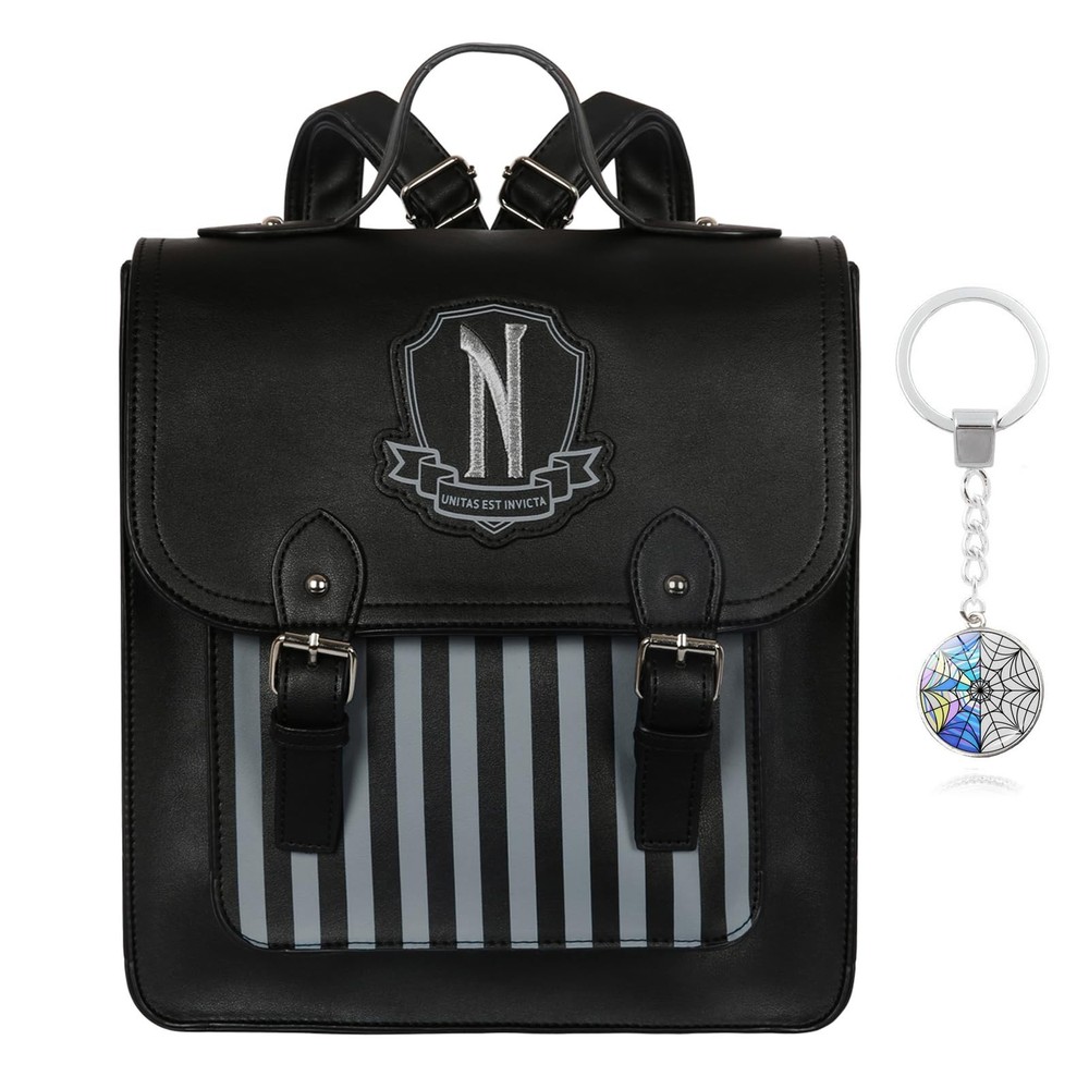 Gothic Backpack Black Faux Leather