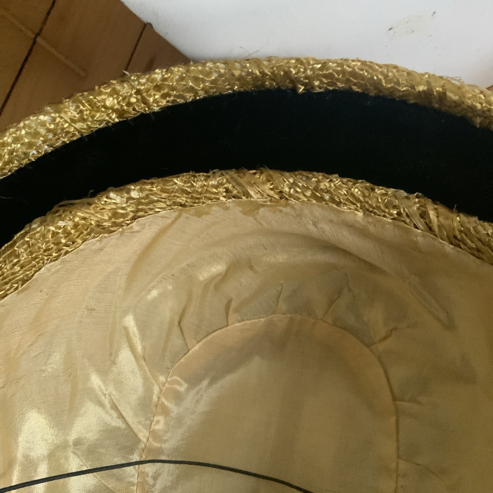 Vintage 1940s/50’s Hat In A Hat Possible Handmade Straw & Velvet Derby Church