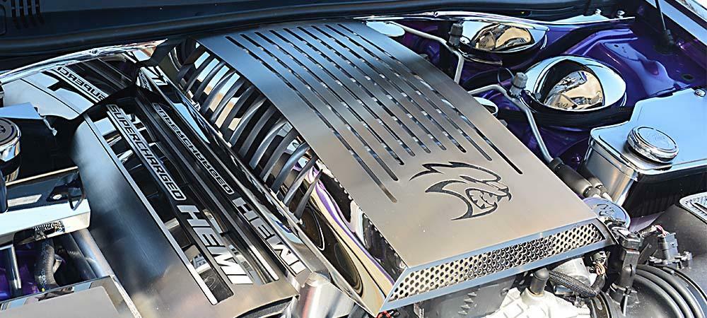 2015-2022 Dodge Challenger - HELLCAT Logo Plenum/Supercharger Engine Cover