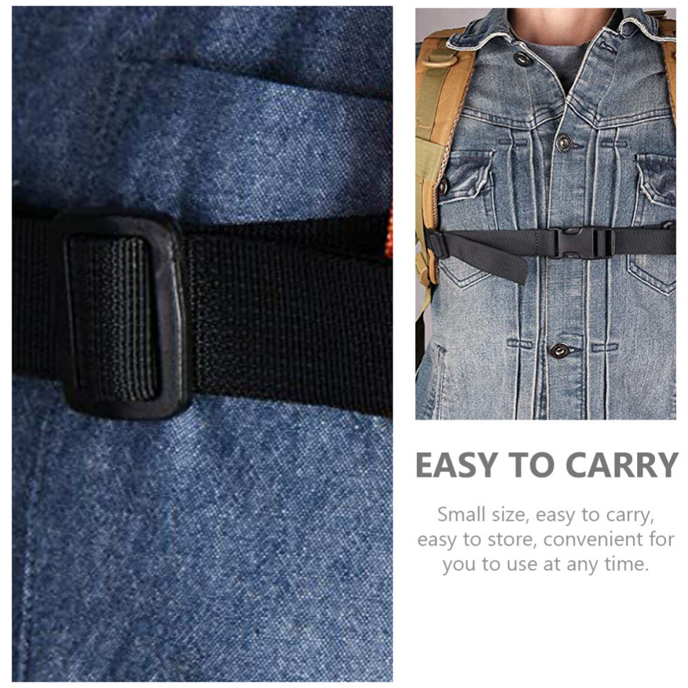 2PCS Camping Chest Belts Black Backpack Straps Quick Release Backpack Straps