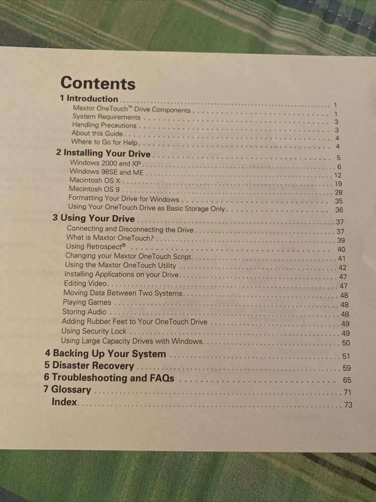 Maxtor One Touch User’s Guide; Paperback 2004 External Hard Drive