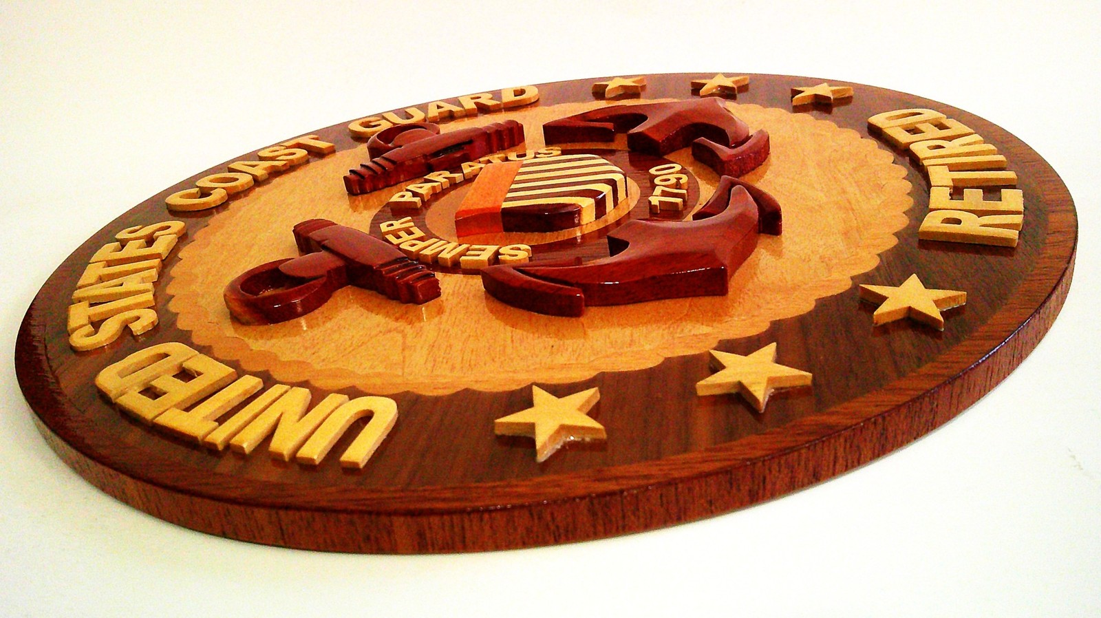 United States Coast Guard Retired Wooden Military Wall Plaque 11.5"