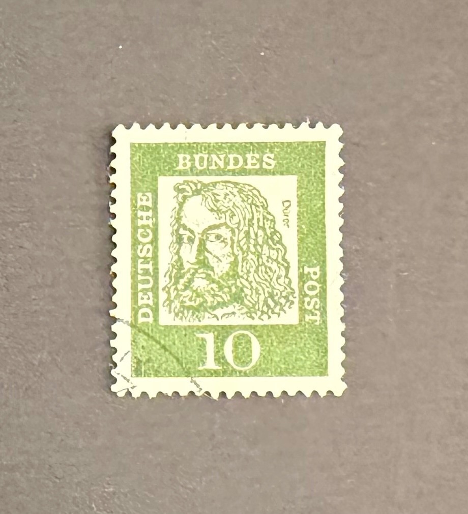 Germany #827 - 10 pf olive green - 60+ stamps for Art or Crafting