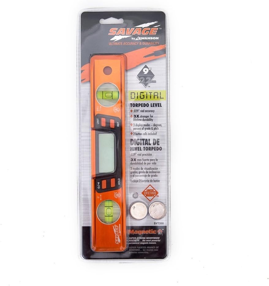 Savage 9-Inch Digital Level - Accurate Automatic Operation & Easy Readability