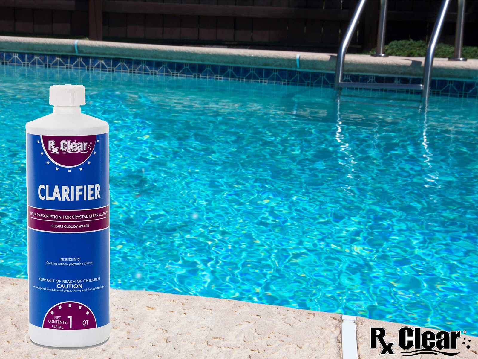 Rx Clear Swimming Pool Chemical Super Clarifier - 32 oz - (Select Quantity)