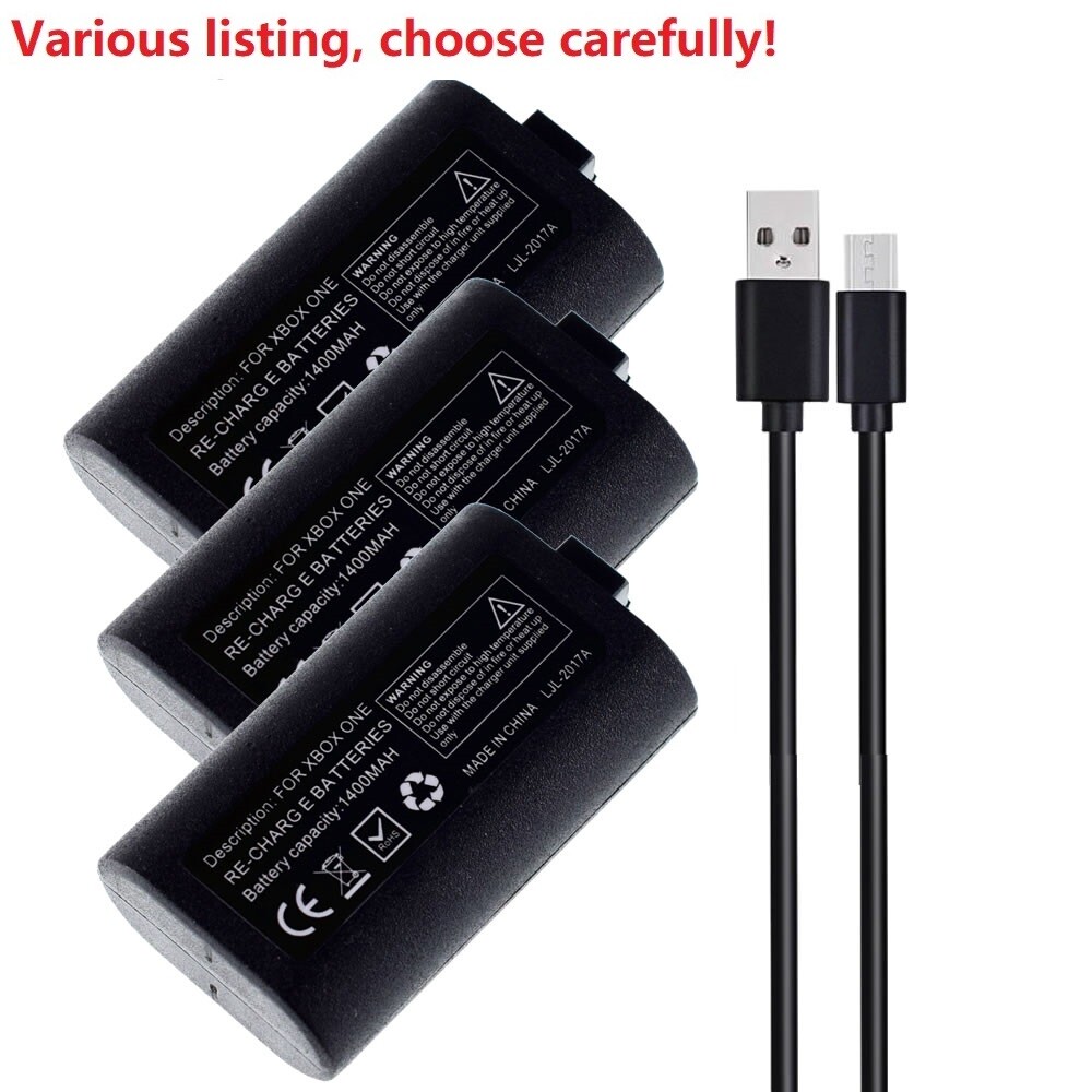 Rechargeable Battery + Micro USB Cable charger for Xbox One X S Play Controller