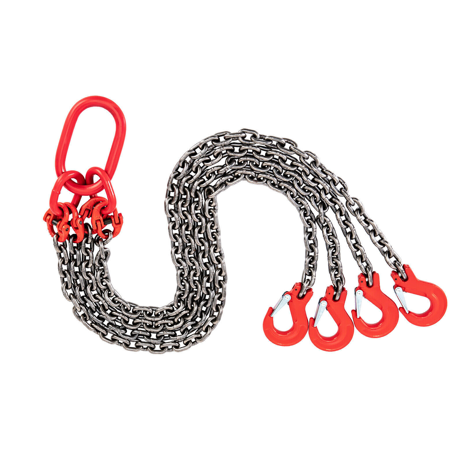 5Ton Chain Sling 5/16" in 4 Legs with Sling Hooks G80 Lifting Chain Sling Red