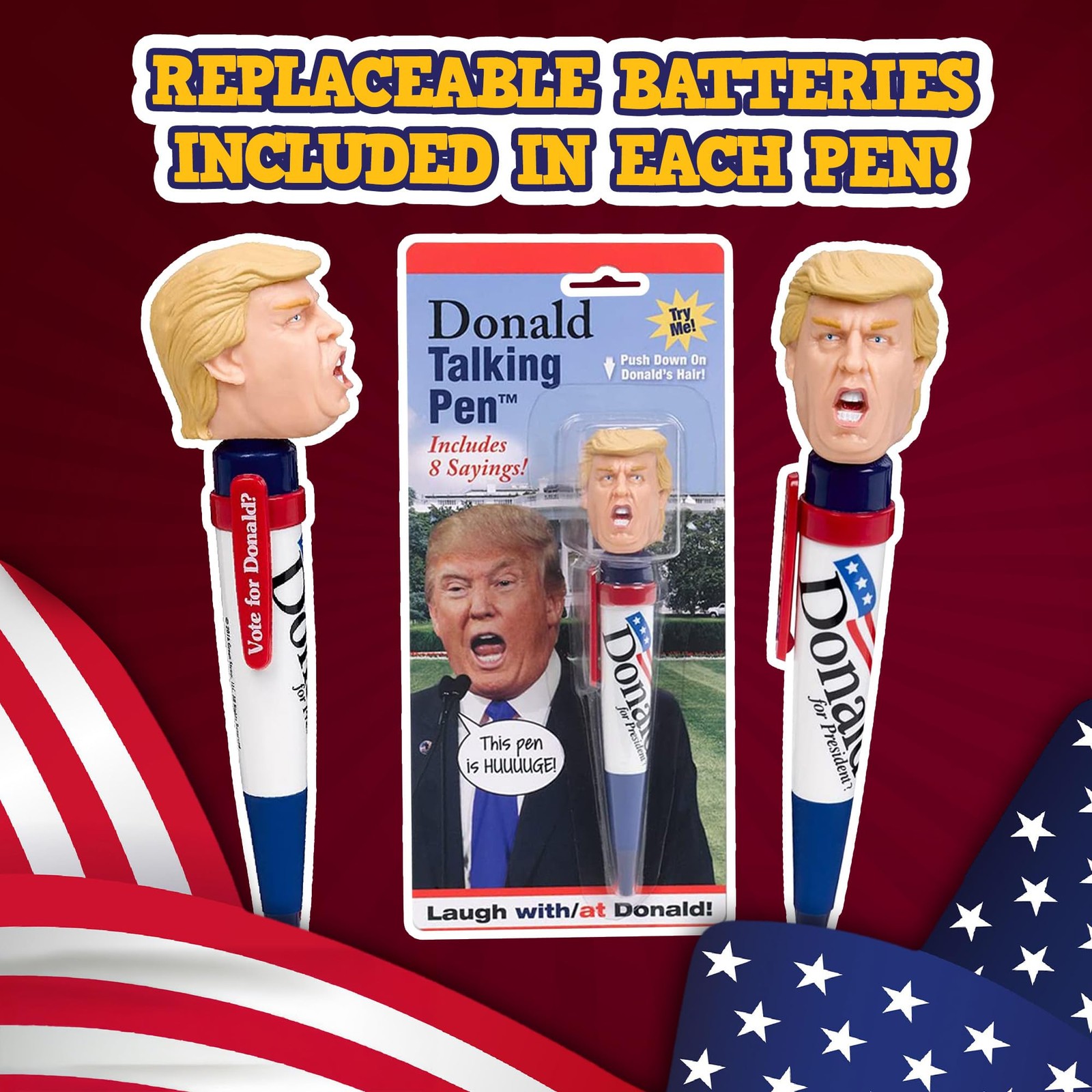 Talking Donald Trump Pen – Collectible Edition - 8 Sayings in His Real Voice