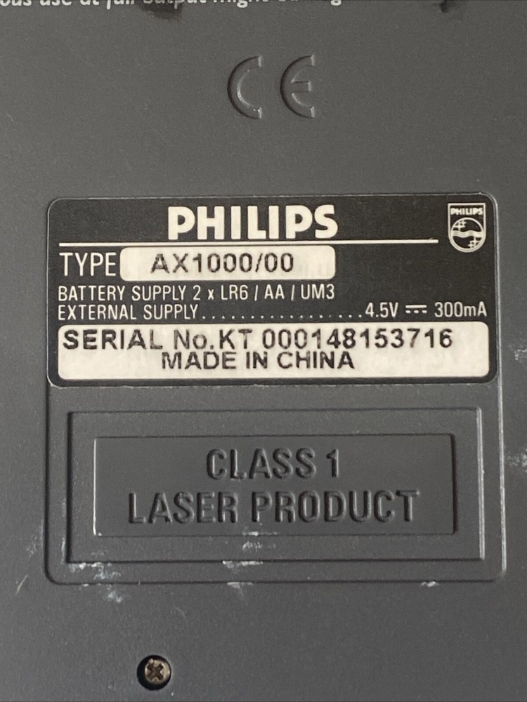 Phillips AX1000 CD Rewritable Compatible Programmable CD Player Spares Or Repair