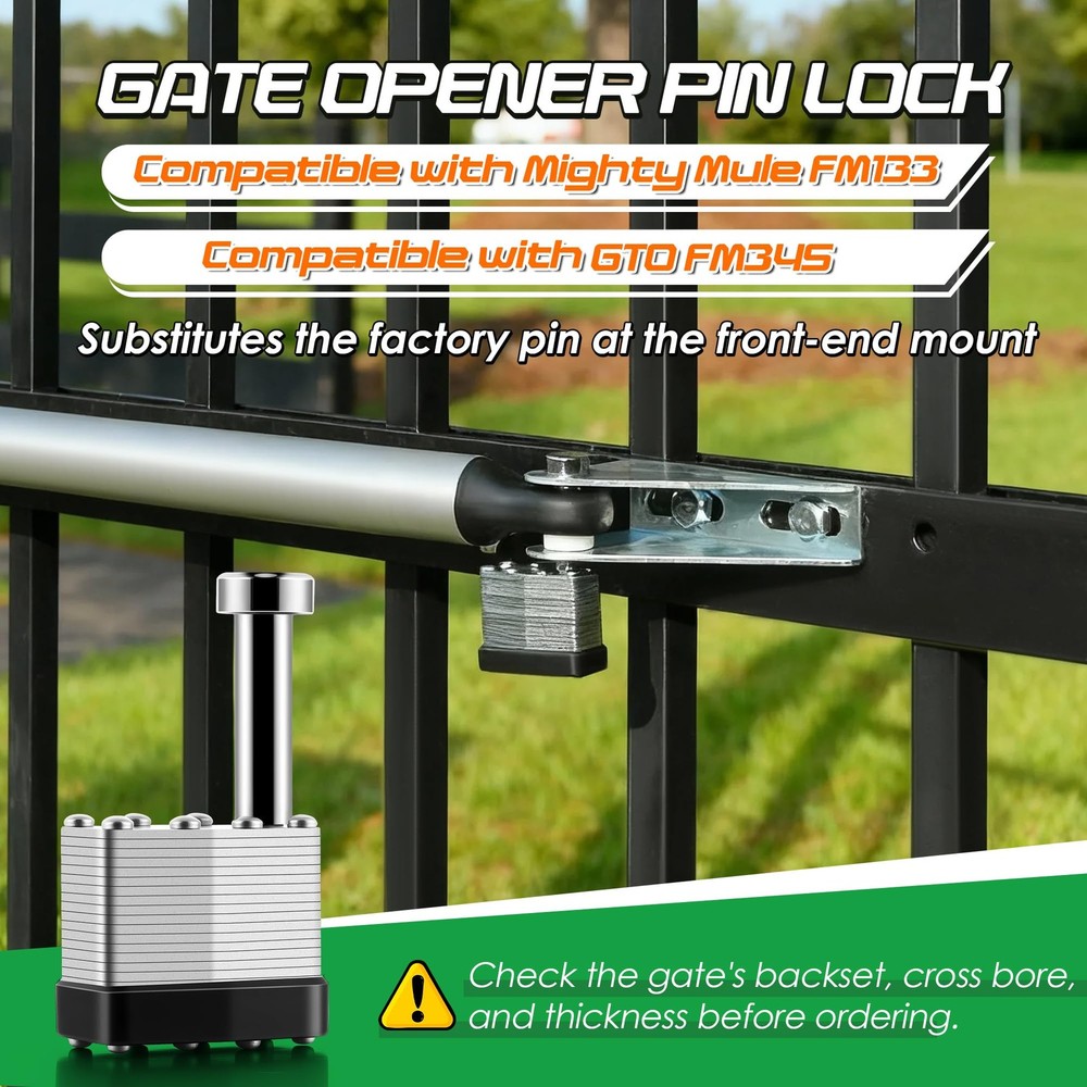 Feekoon 1 Pack Gate Operator Security Pin Lock, Compatible with Mighty Black