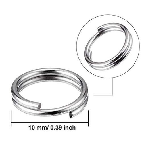 DNHCLL 200PCS 10MM Stainless Split Rings, Key Chains Link Connector for