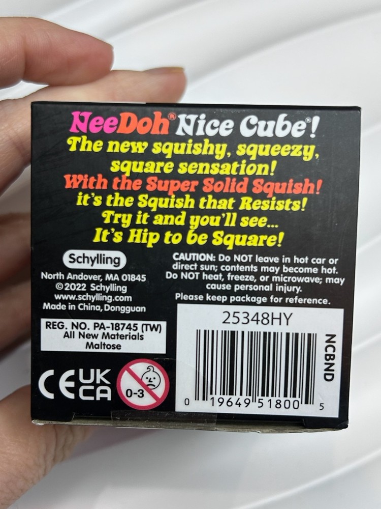 NeeDoh Nice Cube Super Solid Squish Fidget Toy Blue Schylling NIB