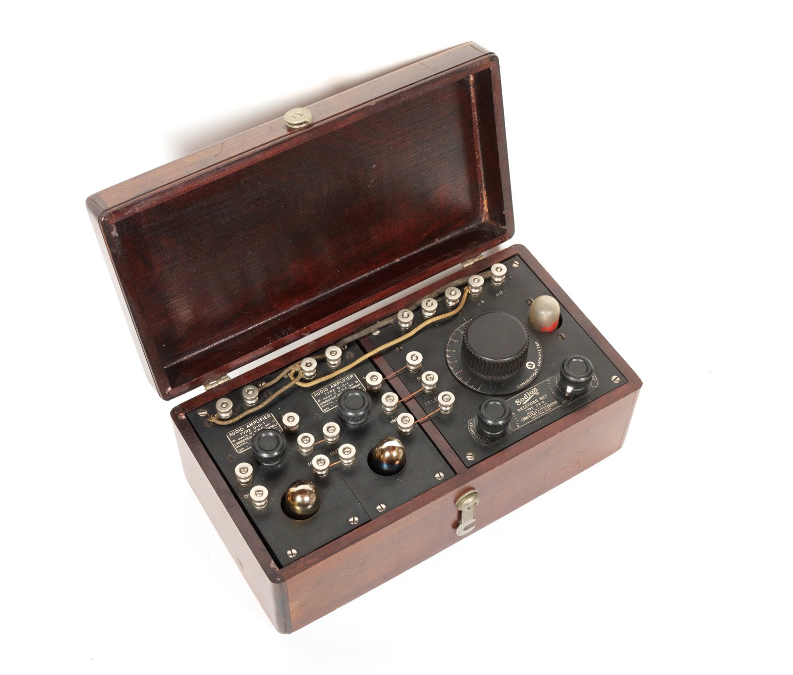 Near Mint 1923 Sodion DR-6 Radio w/Amps, Antenna, Rainbow Tubes & S-13 * Works