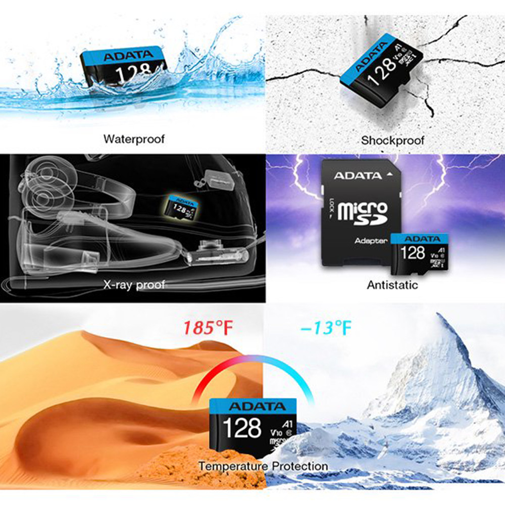 Micro SD Card Class 10 Flash Memory Card 128GB with Adapter Memory Android Cell