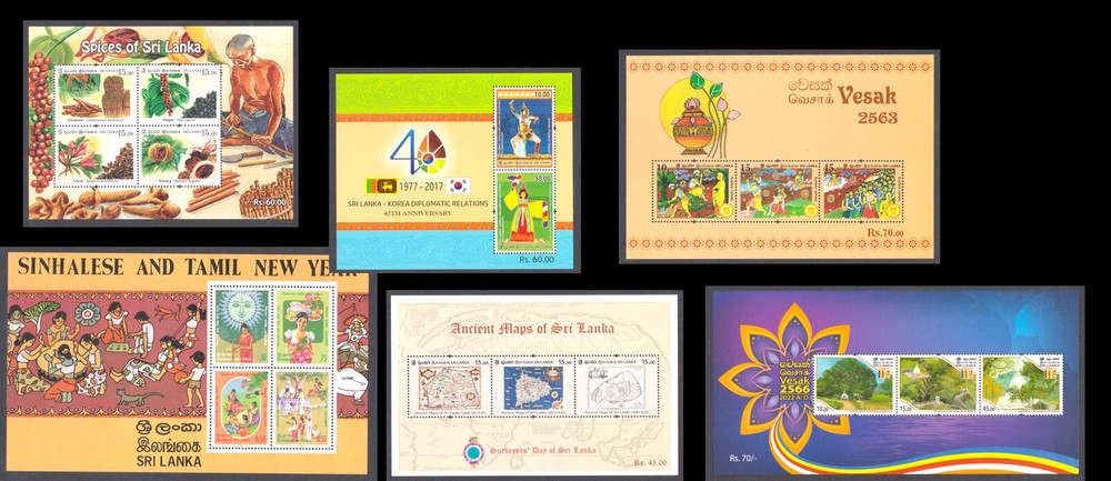 SRI LANKA - SELECTED 20 MINIATURE SHEETS - ALL DIFFERENT MINT NH