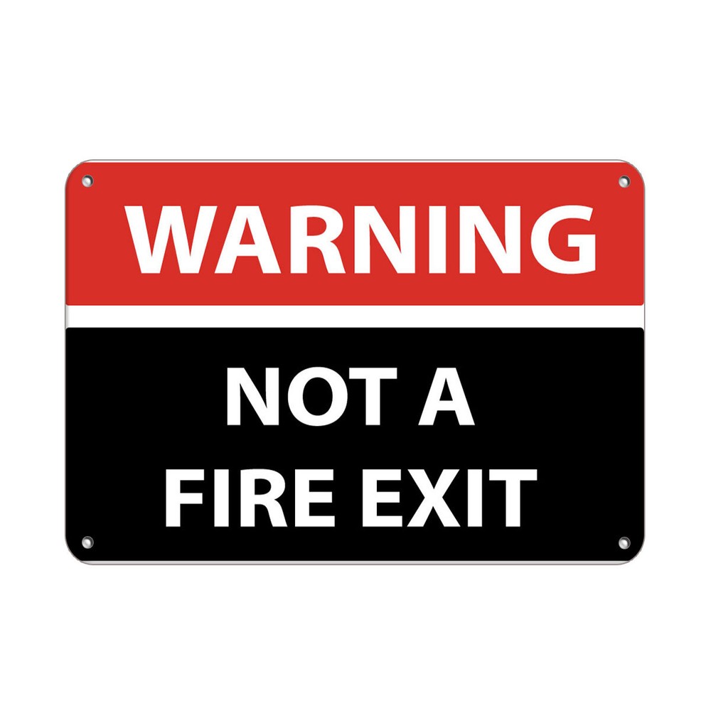 Horizontal Metal Sign Multiple Sizes Warning Not A Fire Exit Security