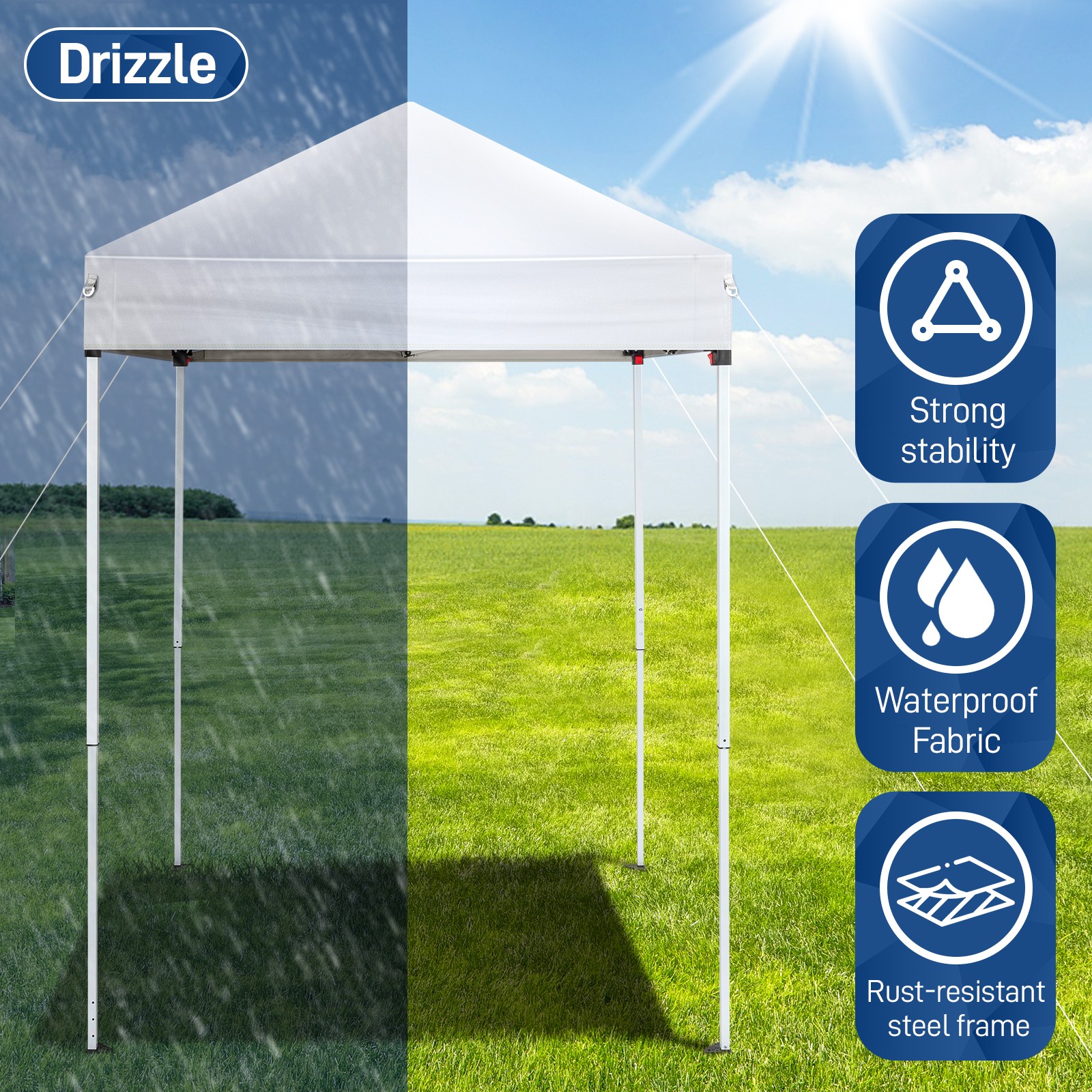 5x5ft Pop Up Canopy Tent Outdoor Folding Canopy with Sidewall