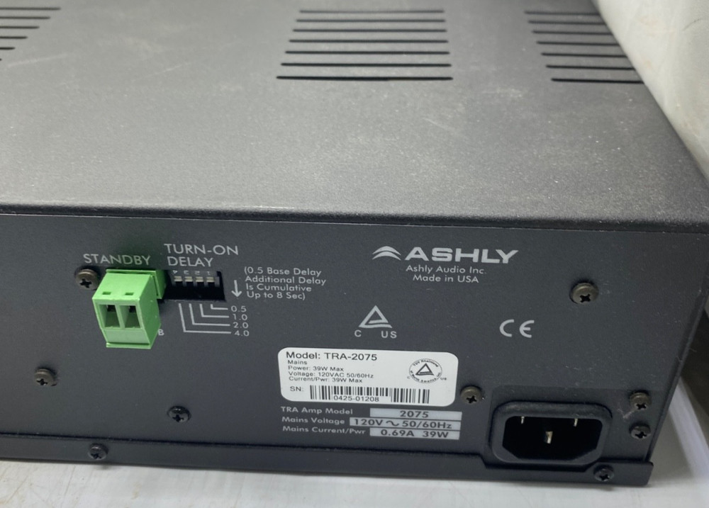Ashly MultiMode Amplifier TRA-2075 With Power Cord Working