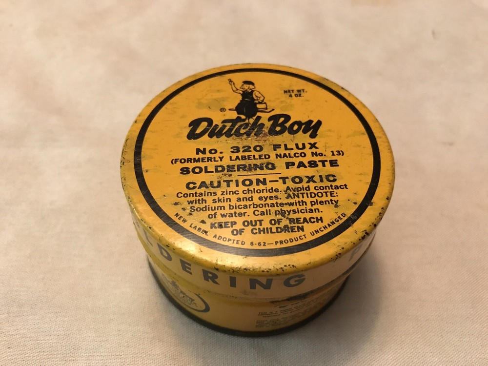 DUTCH BOY Vintage Soldering Paste Tin, 1962