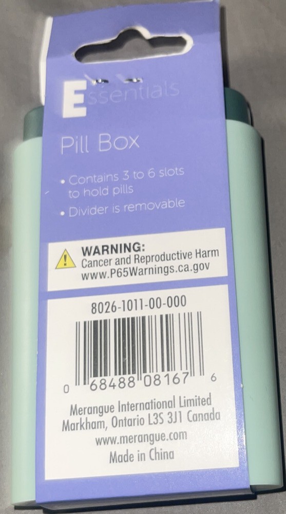Essentials Pill Box - sliding hard plastic - light green